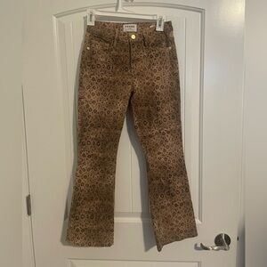 Frame denim le crop mini boot size 24 snake print.